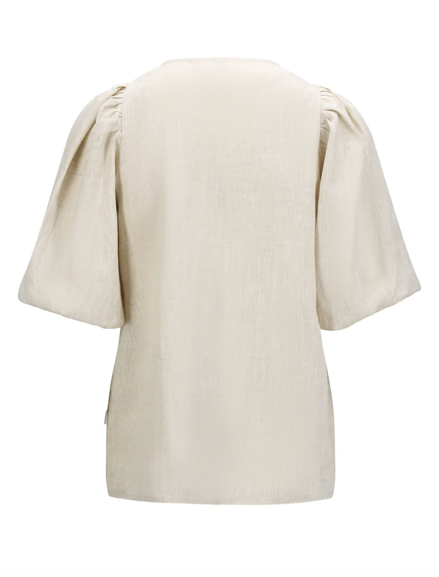 Anna Linen Top Beige