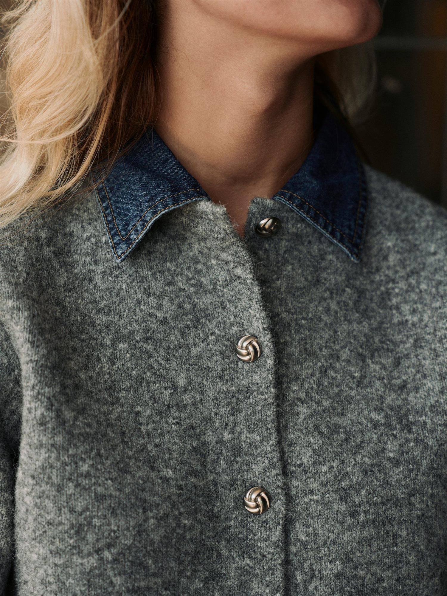 Amoria Knit Cardigan Grey Melange