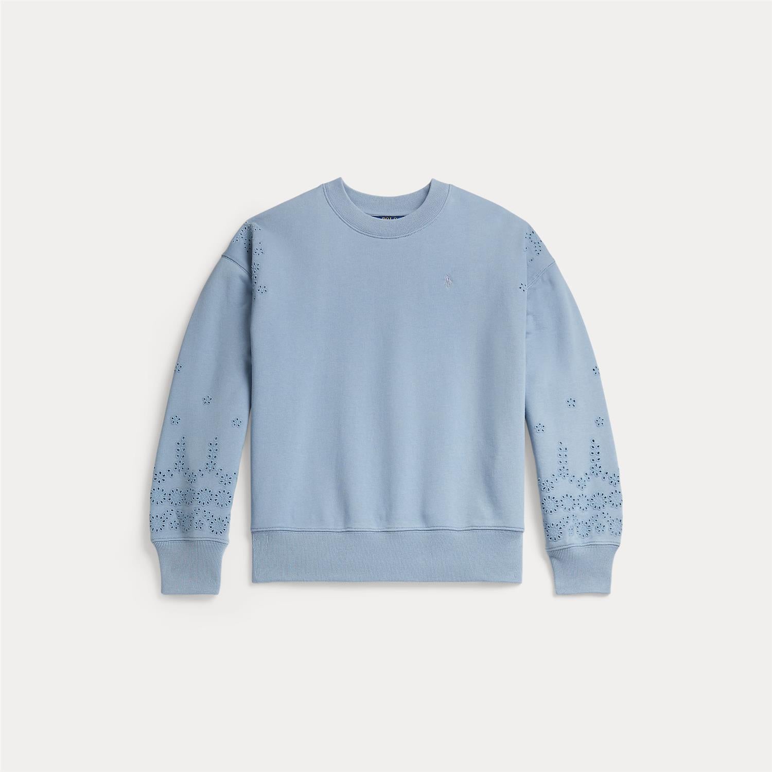 Eyelet French Terry Sweatshirt Vessel Blue