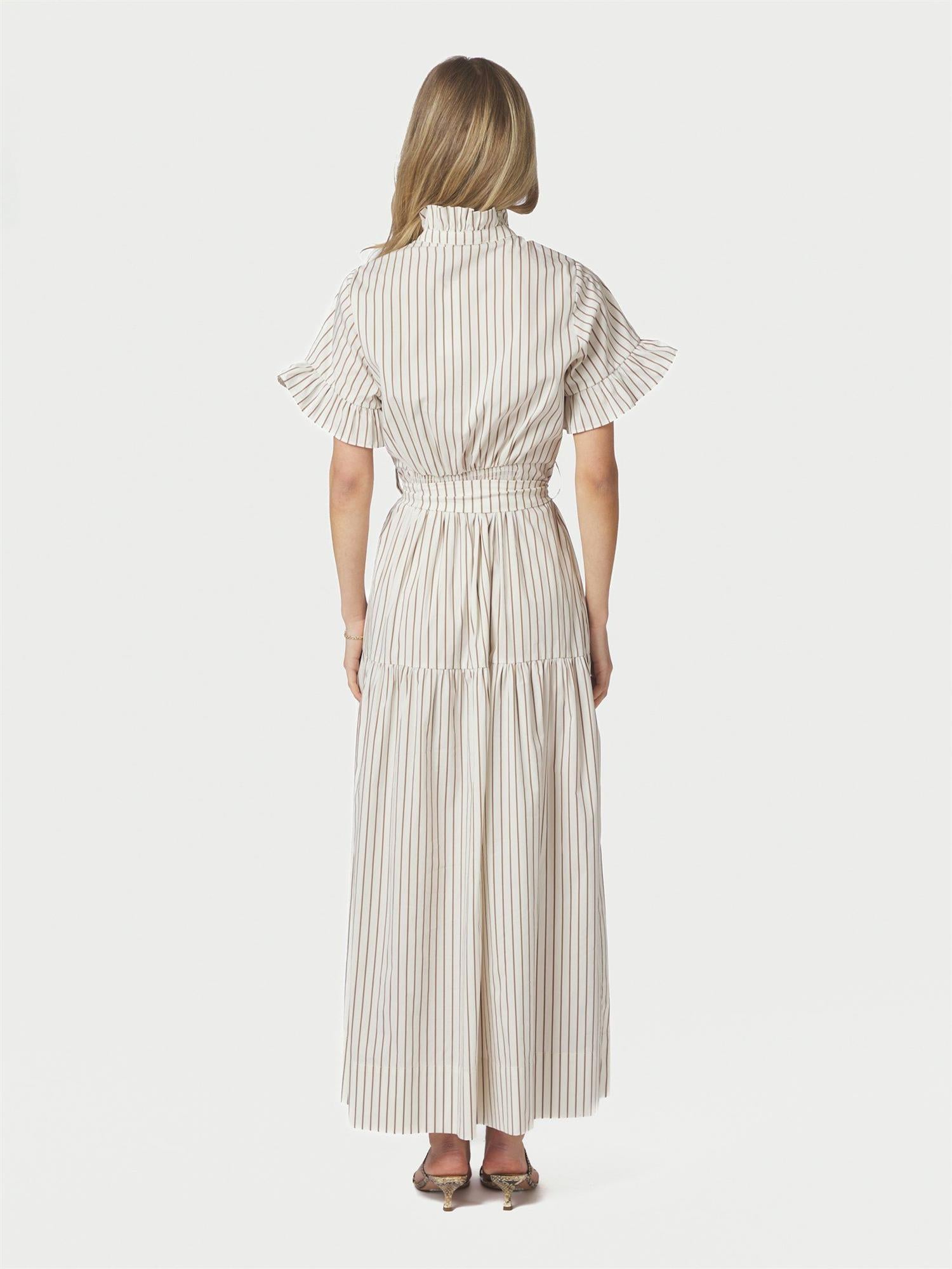 Nellie Wide Stripe Dress Ivory