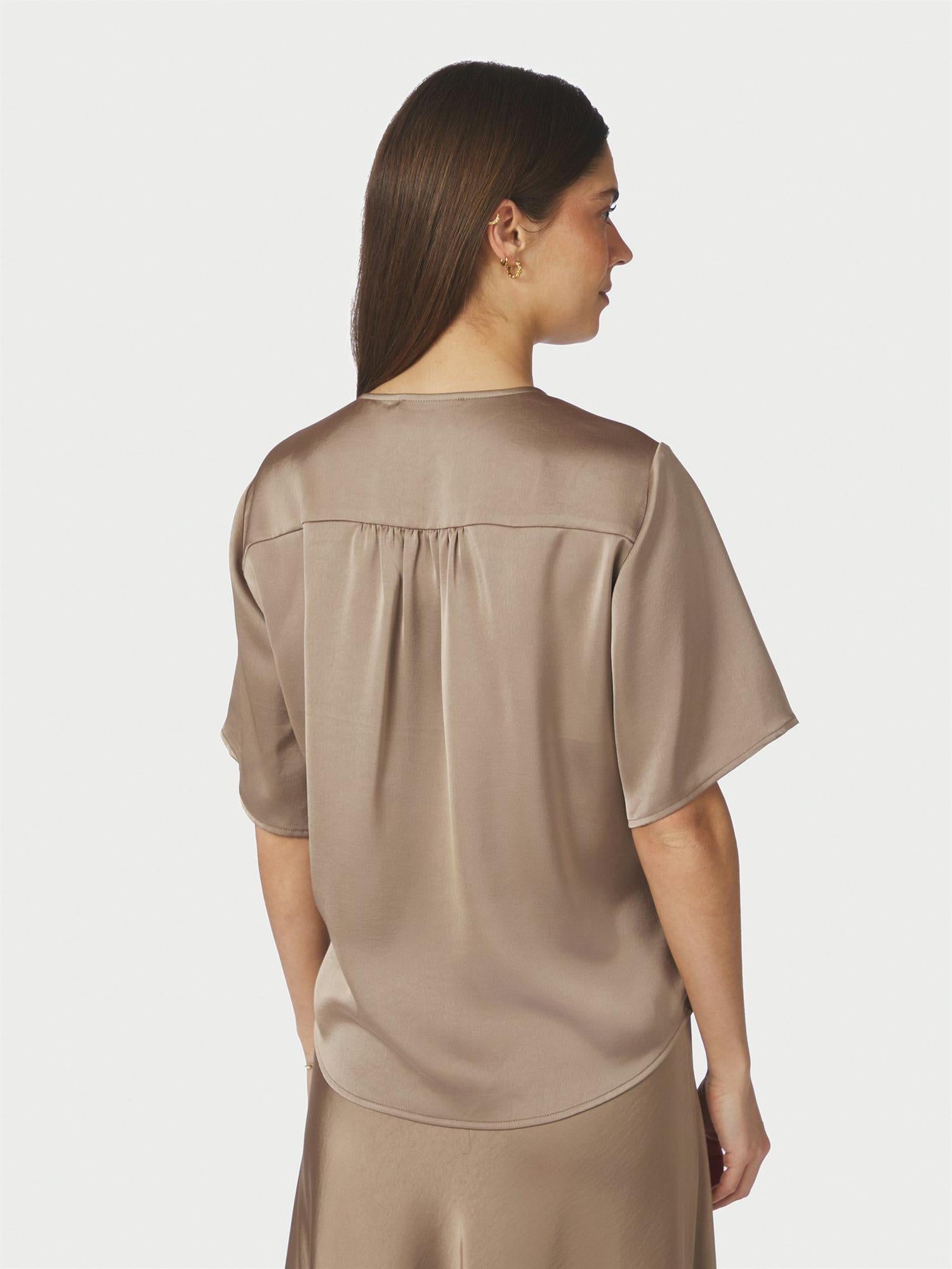 Casadia Heavy Sateen Blouse Dark Taupe