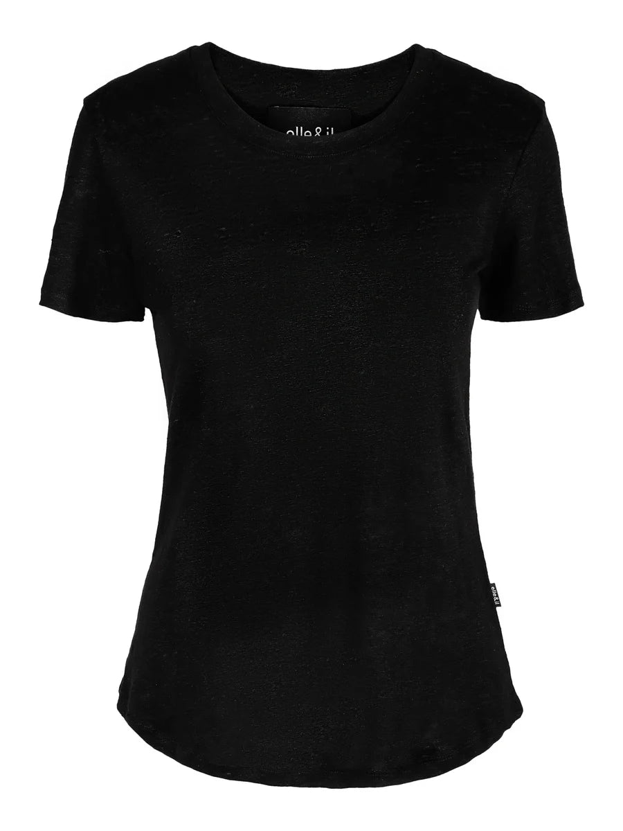 Jane Linen Tee Black