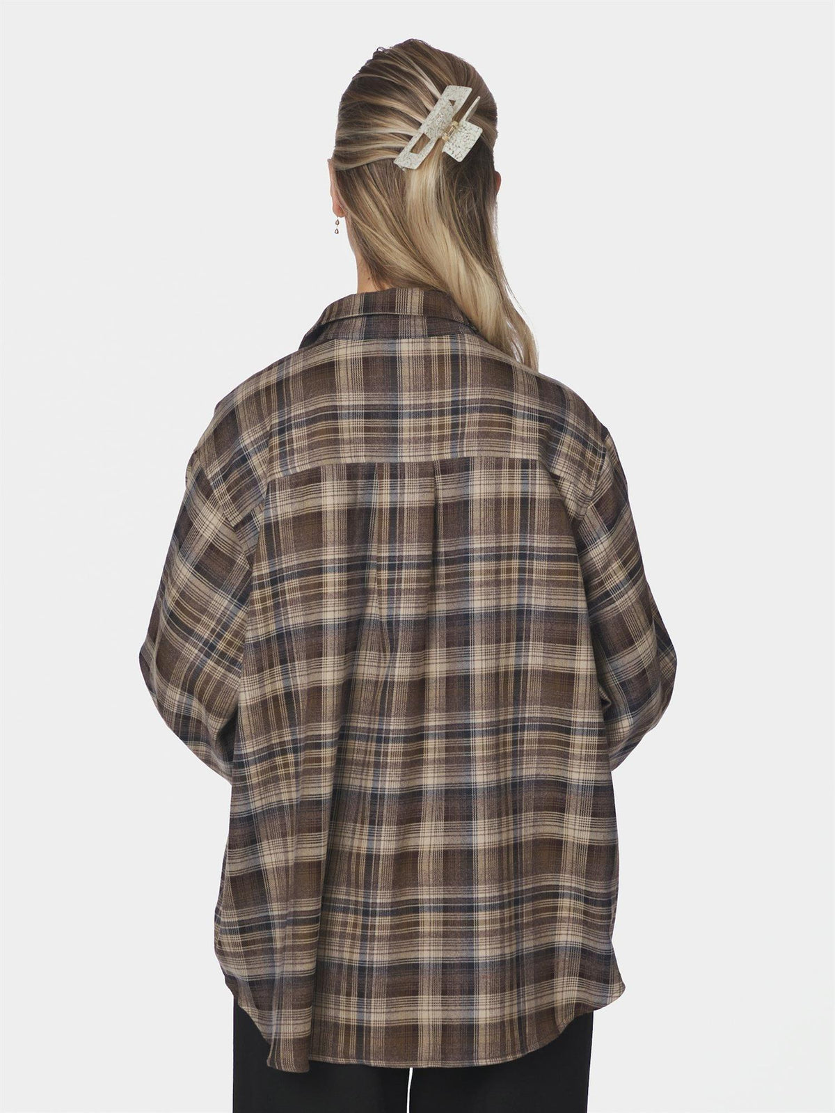 Dalma Flannel Check Shirt Dark Taupe