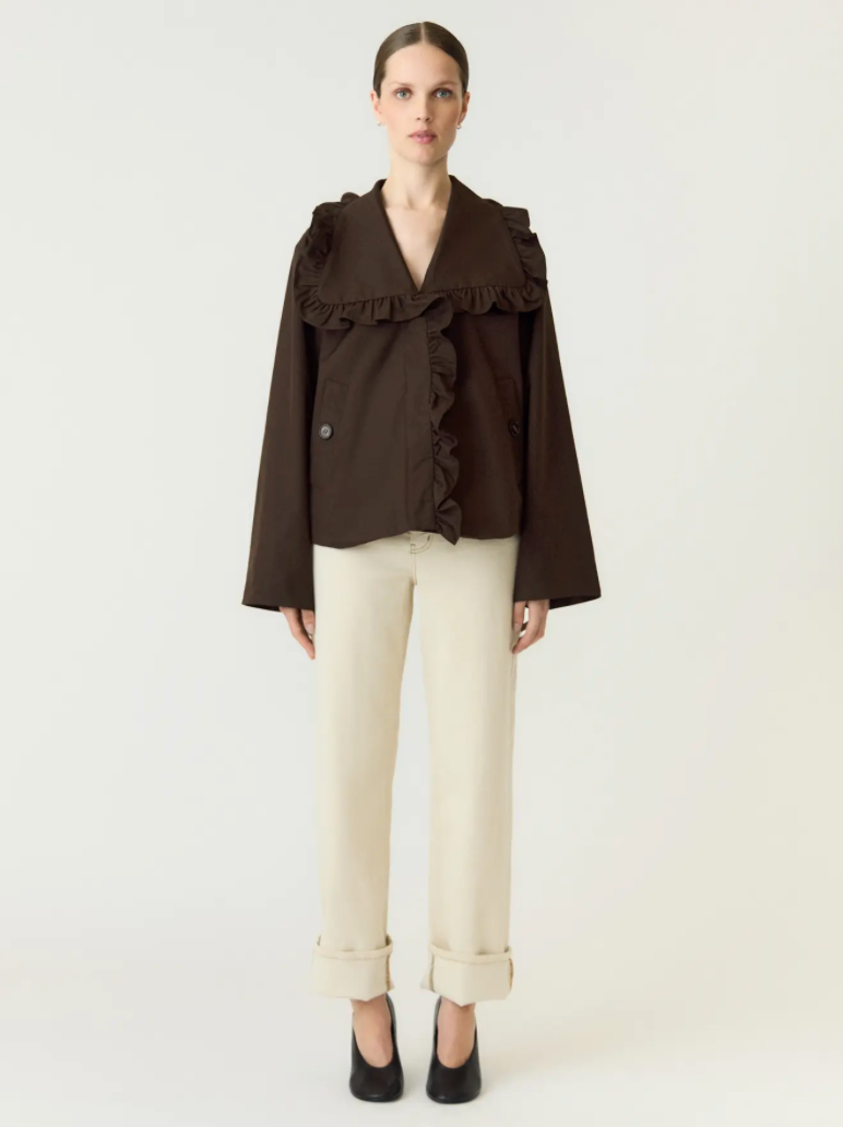 YASELSIA Short Trenchcoat Coffee Bean