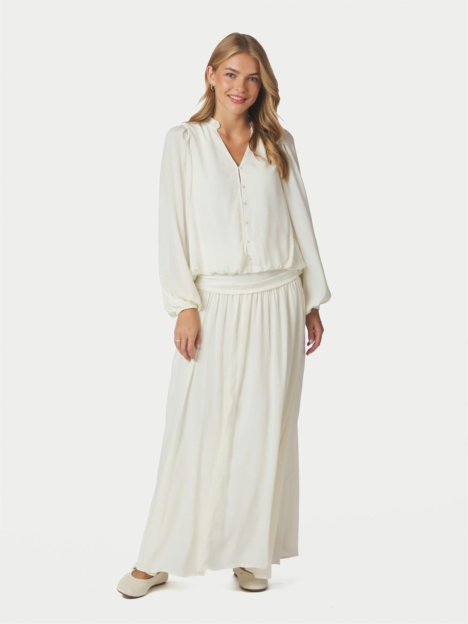 Morien Woven Maxi Skirt Off White