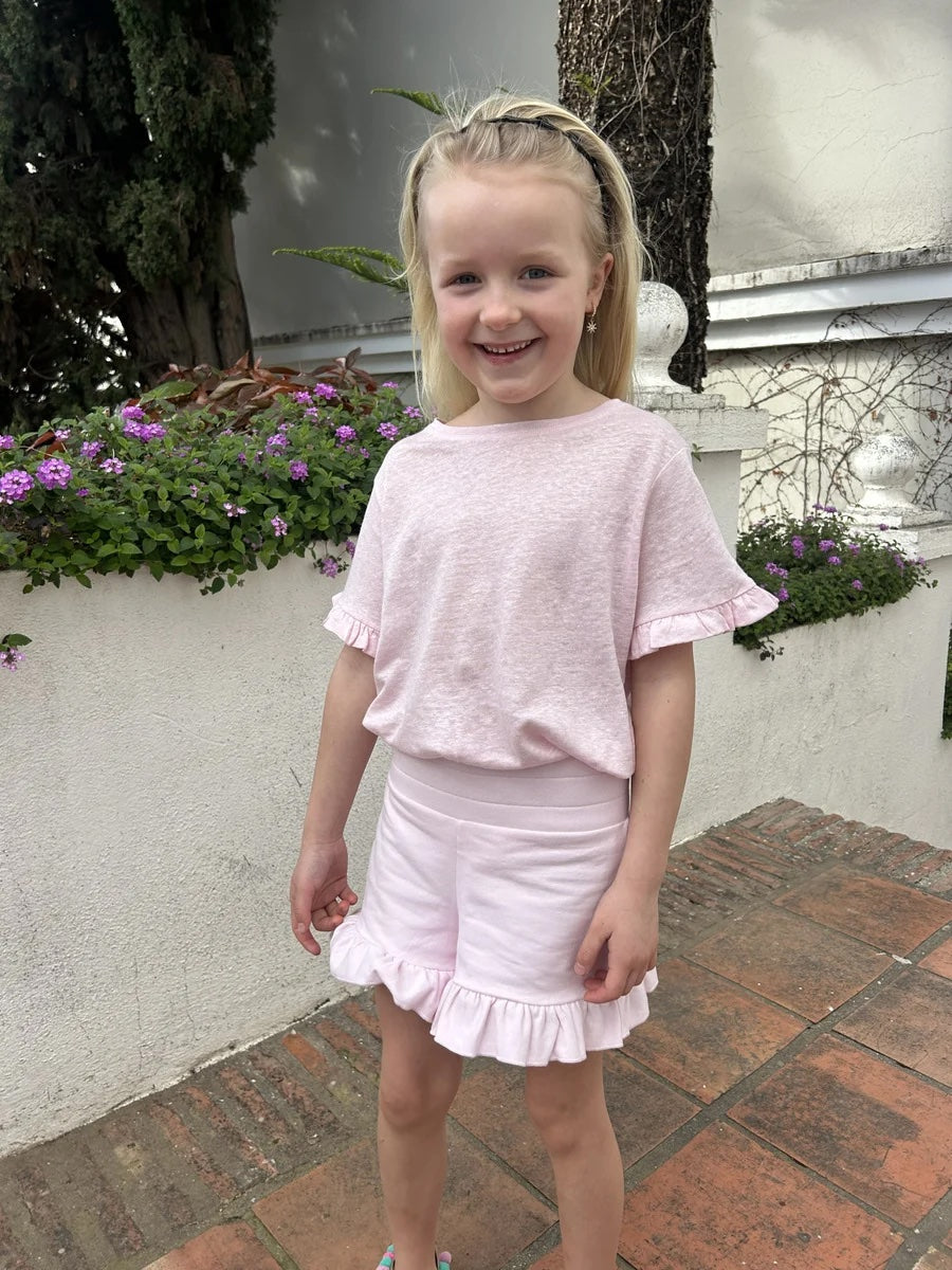 KIDS Lara Linen Tee Ice Pink