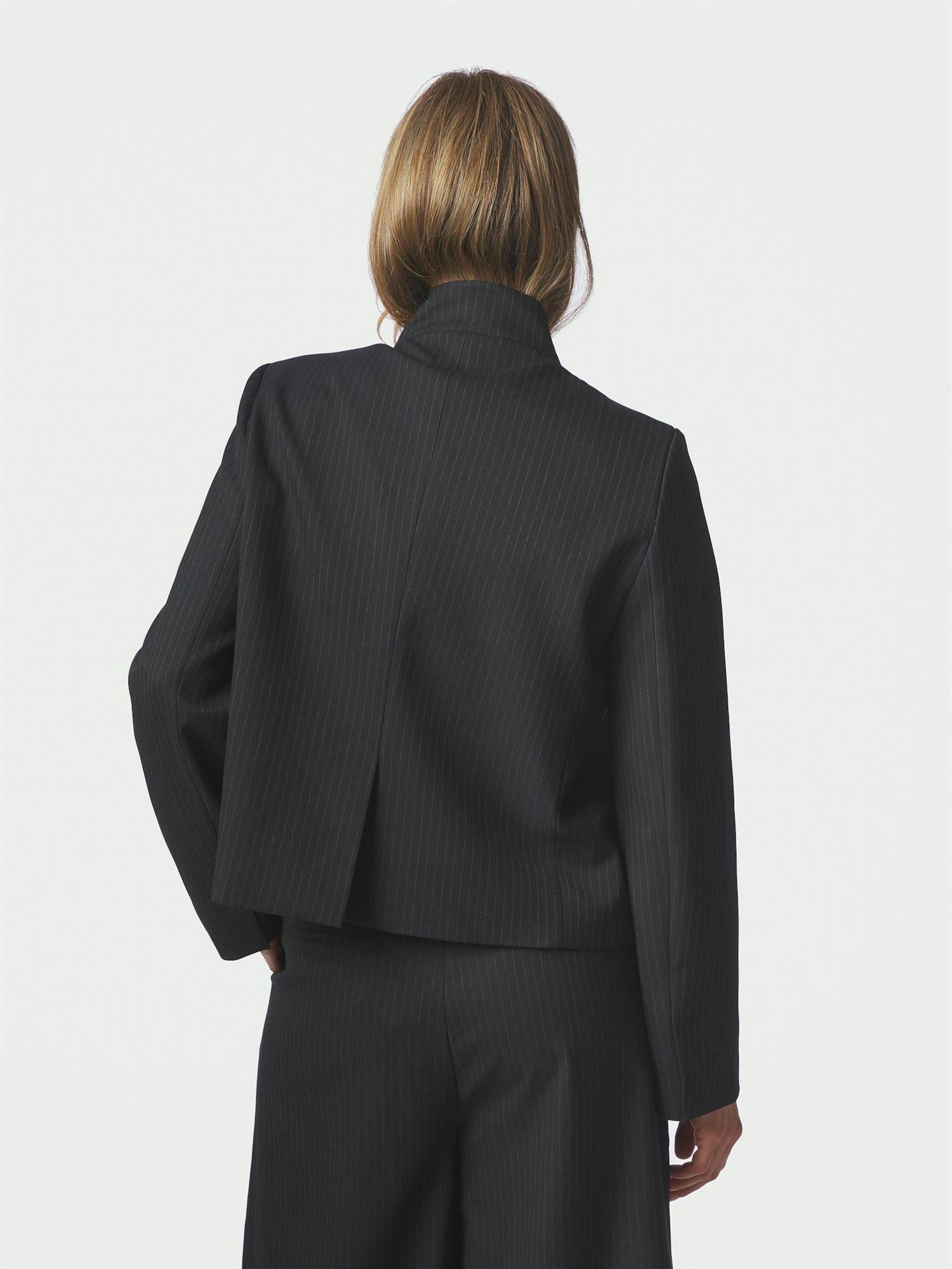 Tiria Slim Spinstripe Blazer Dark Navy