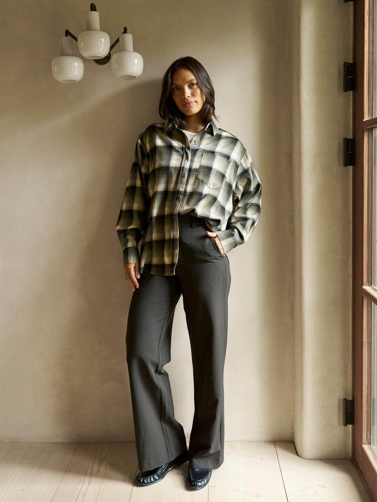 Dalma Flannel Check Shirt Army