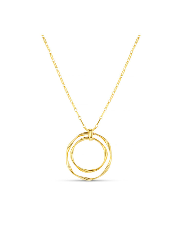 Statement Ribbon Interlocking Open Long Necklace