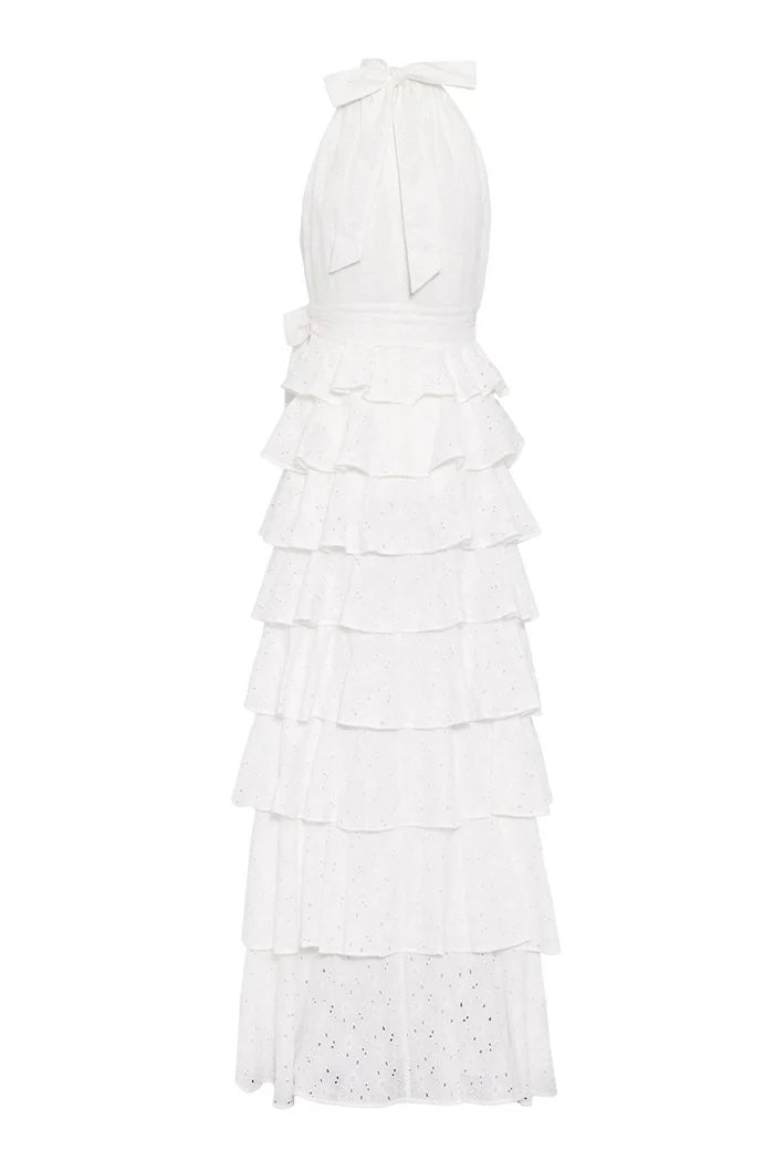 Angel Maxi Halterneck Dress White