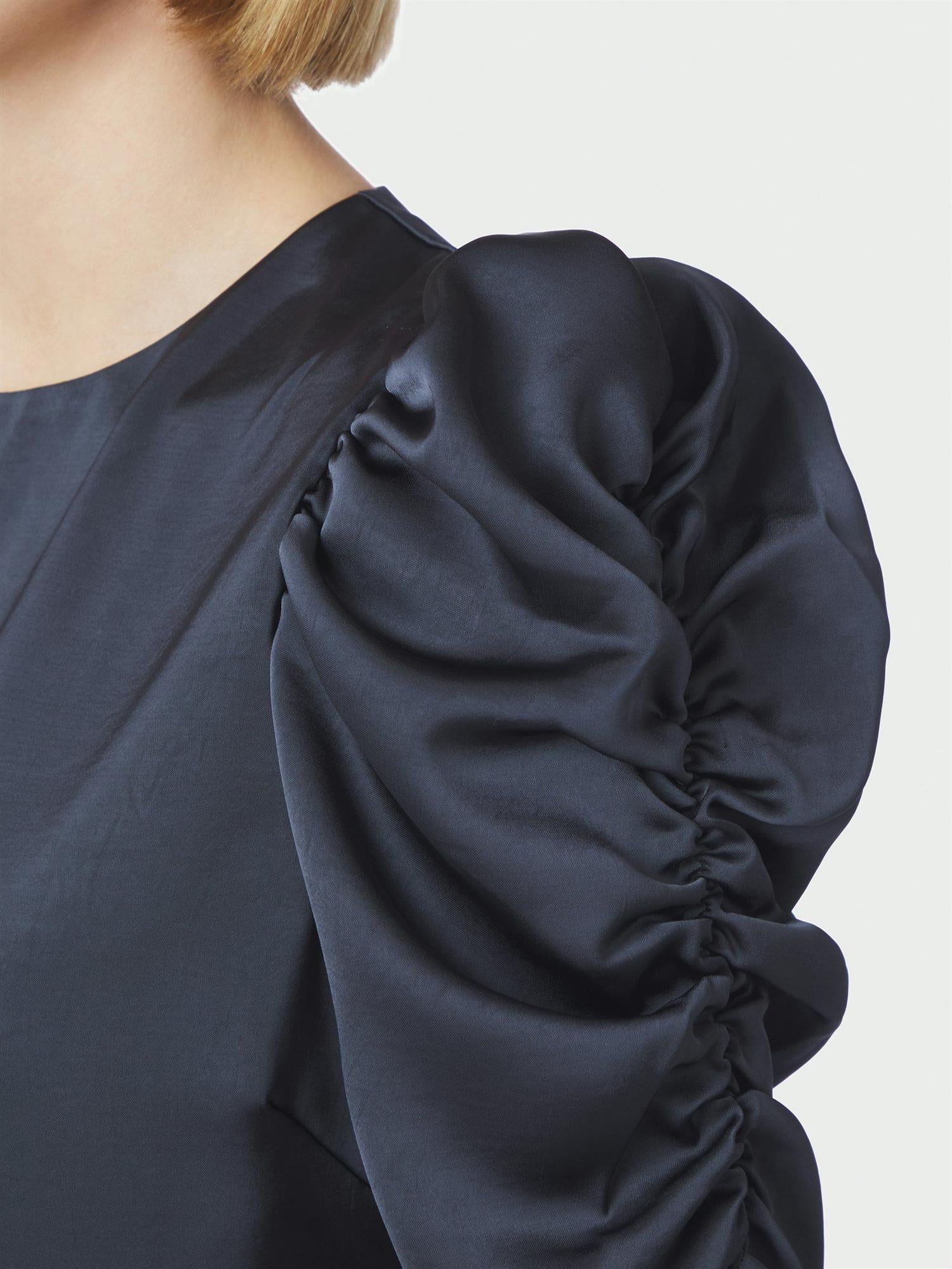 Benua Heavy Sateen Blouse Midnight Blue