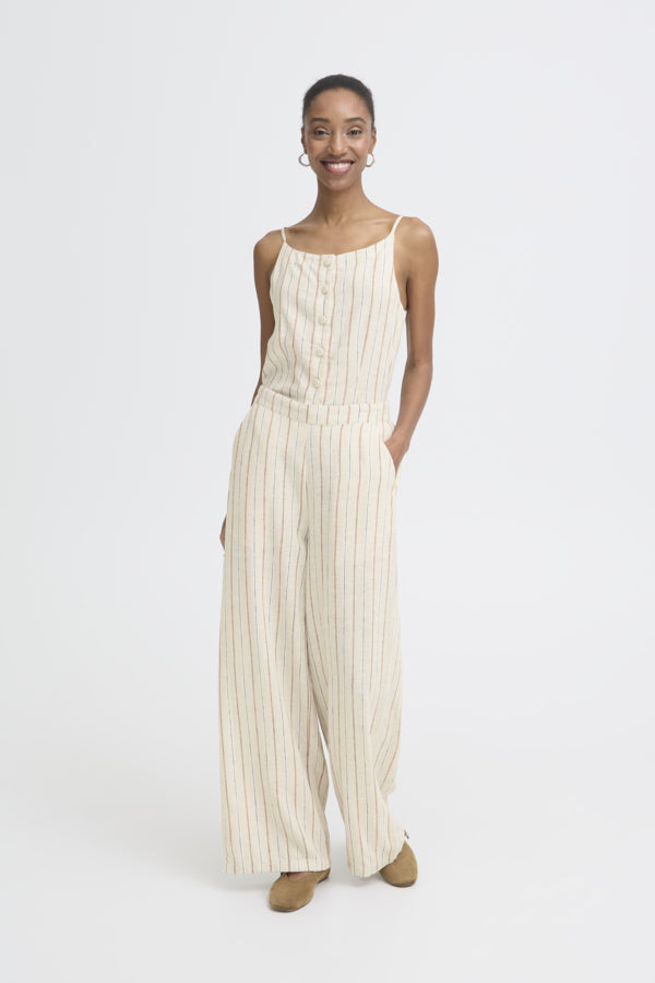 Linno Pants Brown Stripe