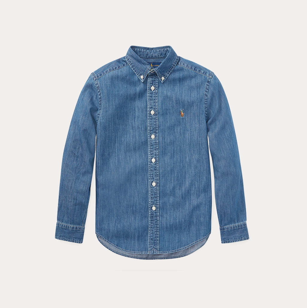 Cotton Chambray Shirt DK Blue