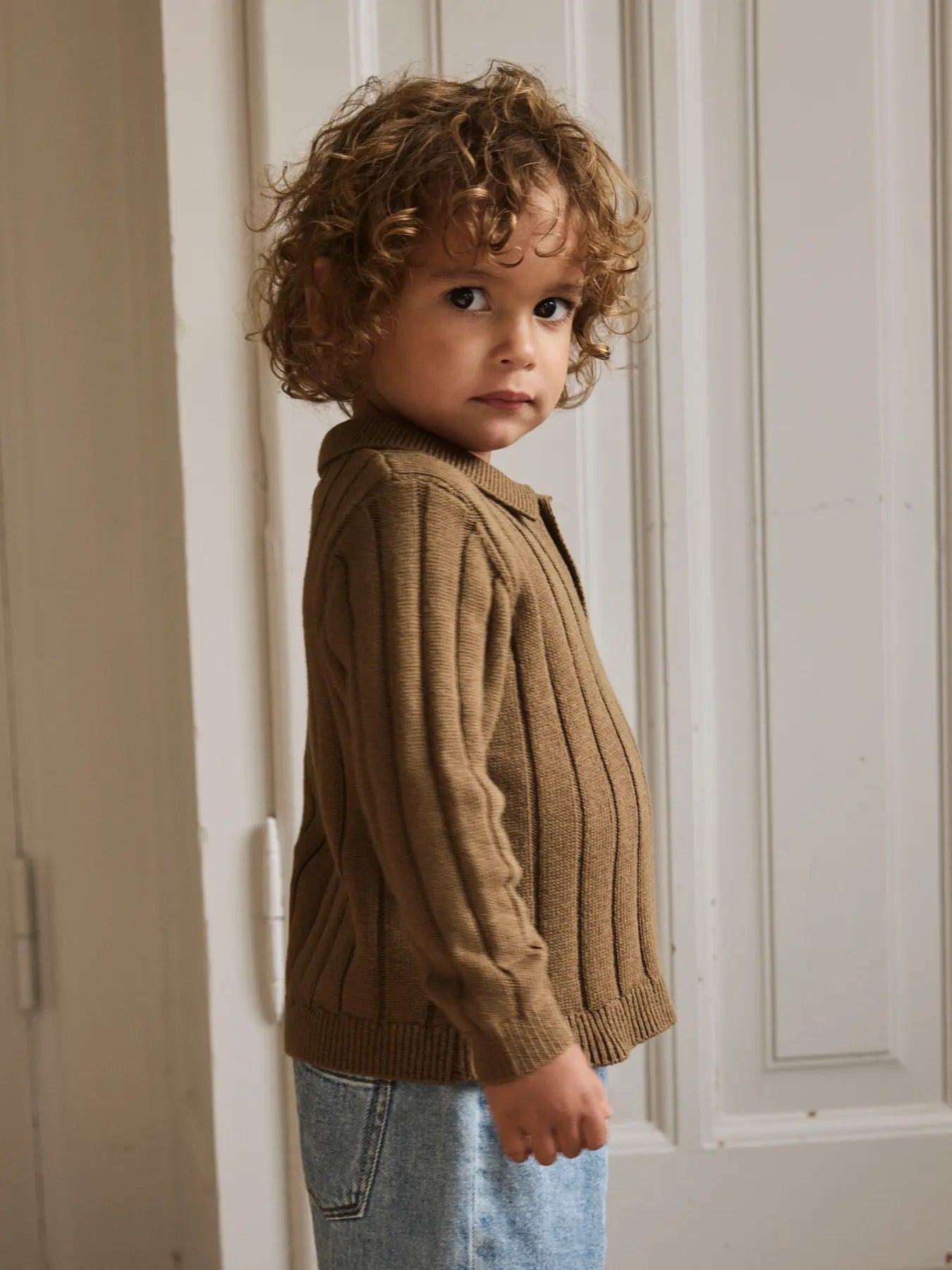 Lomon Ls Loose Knit Polo Kangaroo