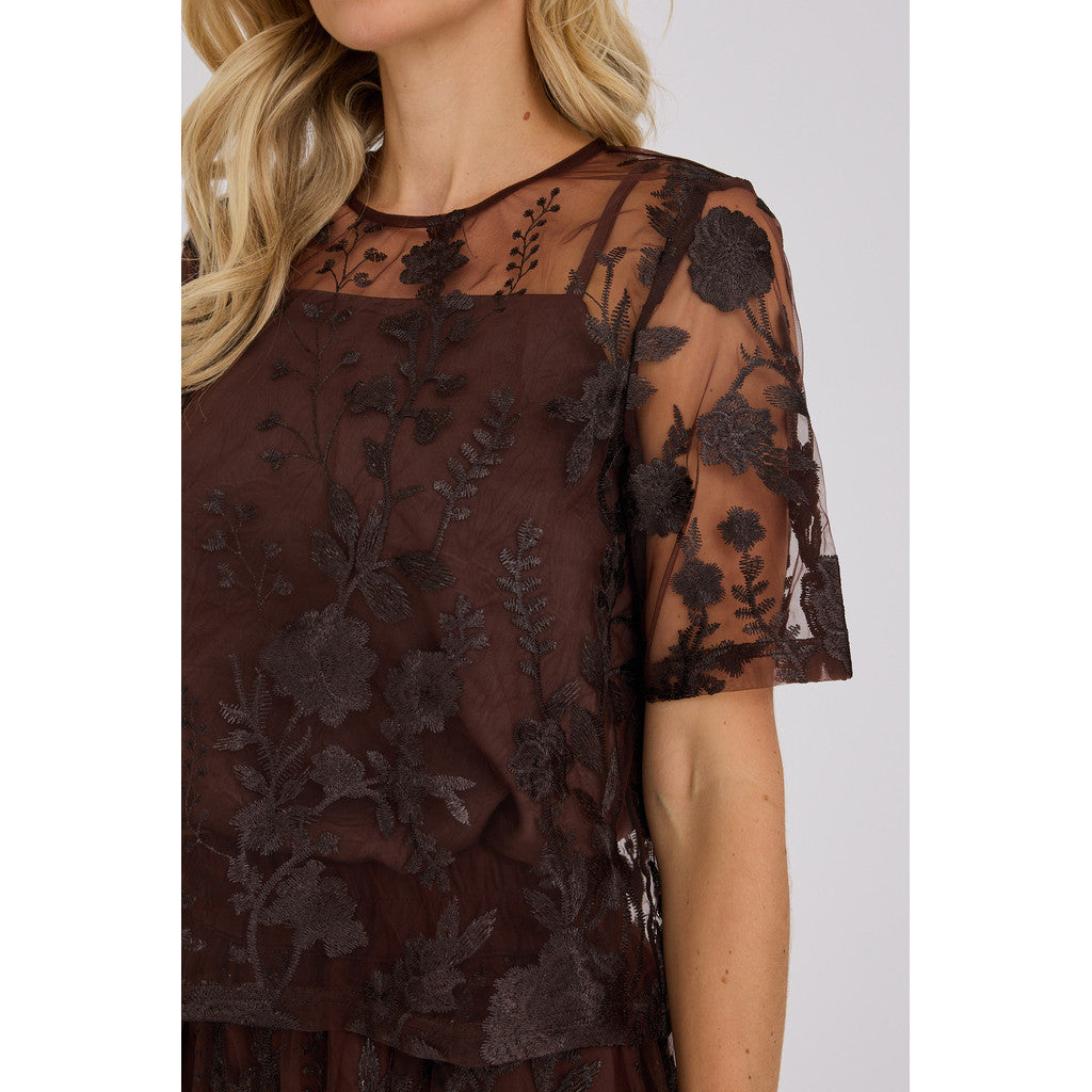 Fuschia Blouse Dark Brown