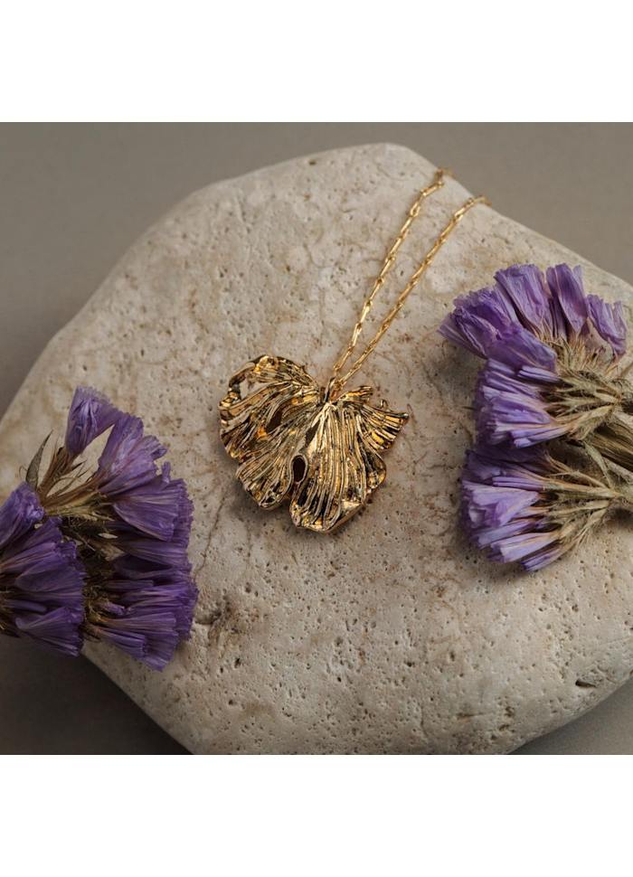 Molten Leaf Charm Necklace