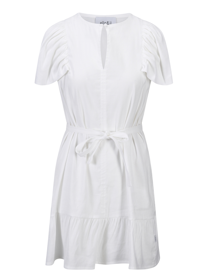 Mabel Stretch Linen Dress White