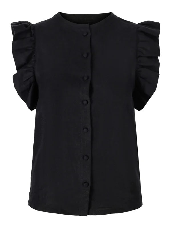 Pauline Linen Shirt Black