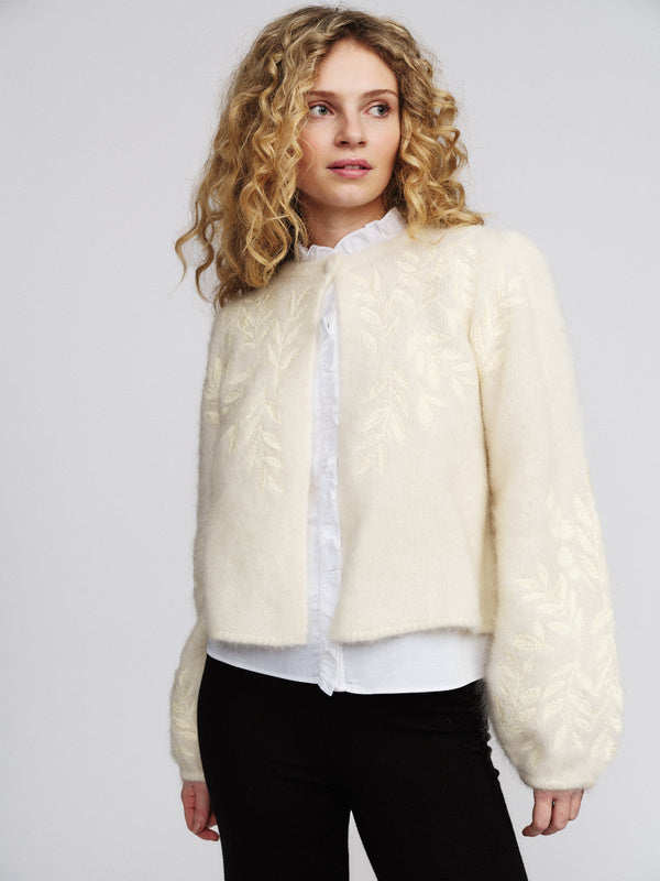 Amie Chunky Cardigan Bright White