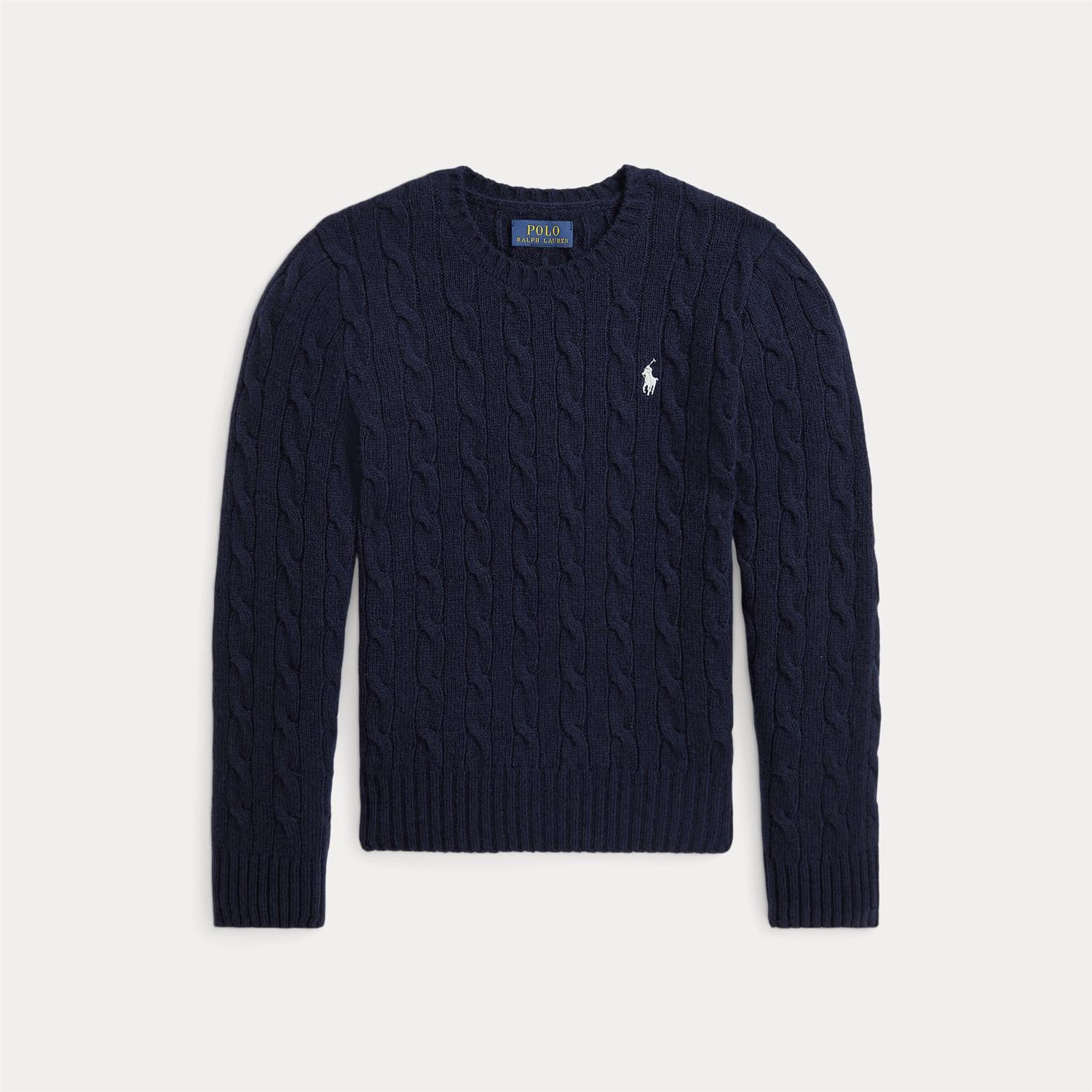 Cable-Knit Wool-Cashmere Sweater Hunter Navy