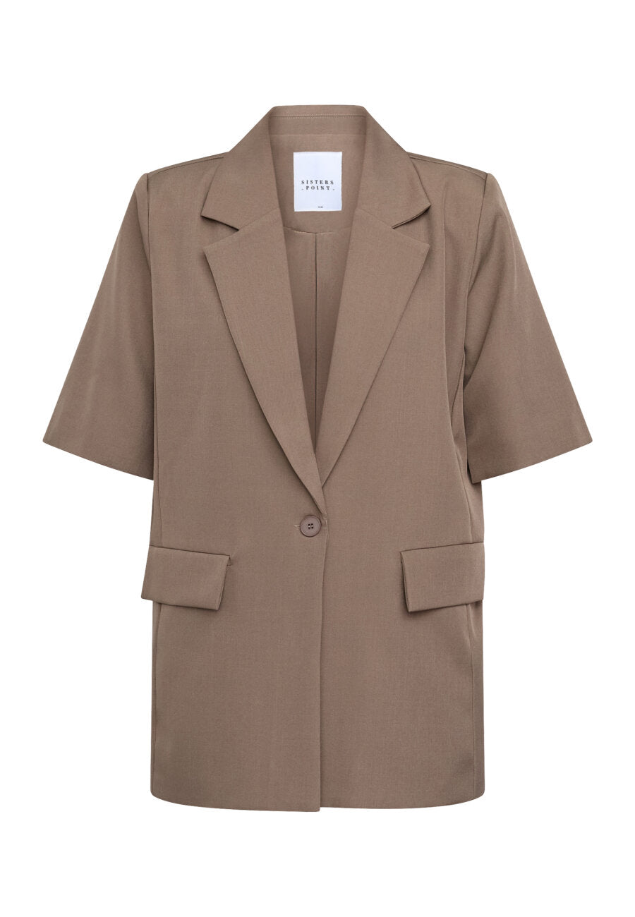 Viksa SS Blazer Dark Sand Melange