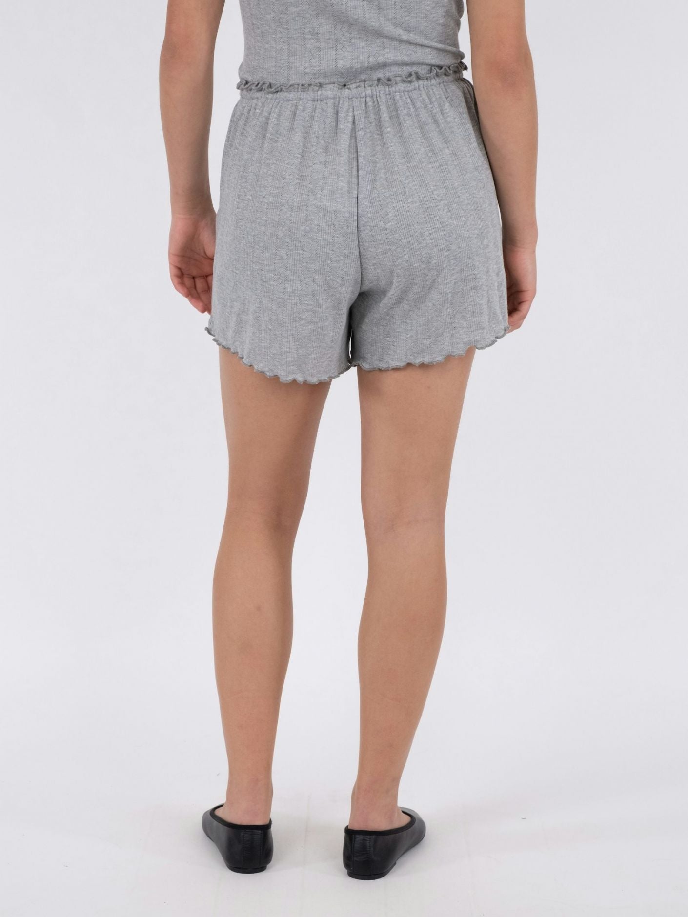 Merritt Pointelle  Shorts Light Grey