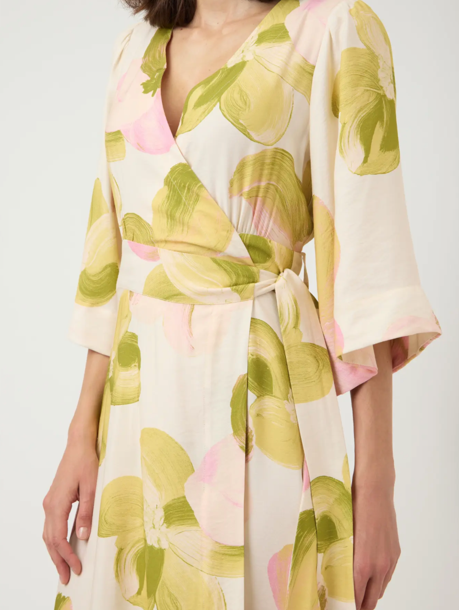 YASMARGA 3/4 Wrap Long Dress Pristine