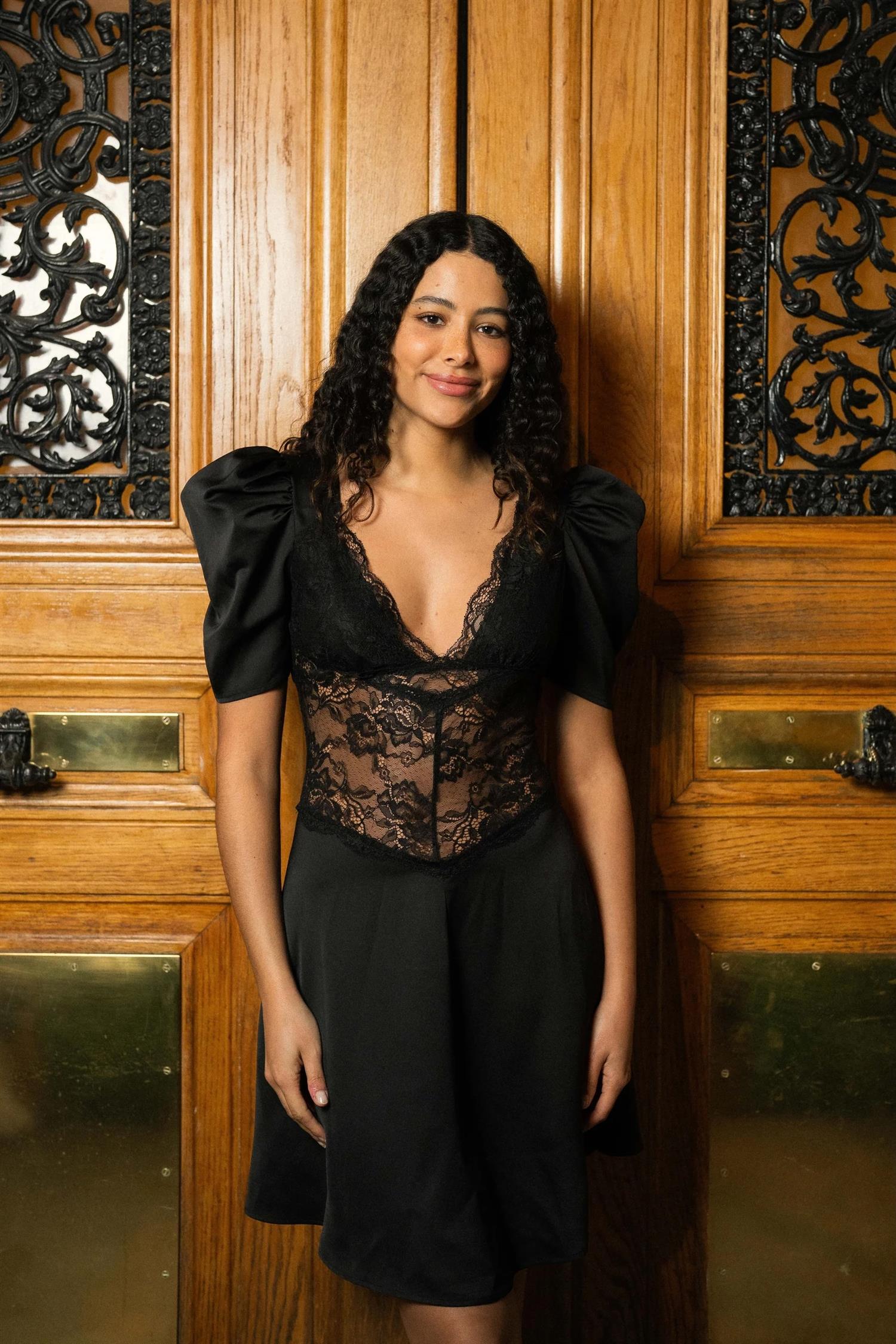 Francis Lace Mini Dress Black