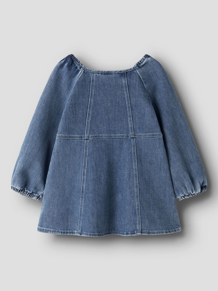 Obello Ls Loose Denim Dress Dark Blue Denim