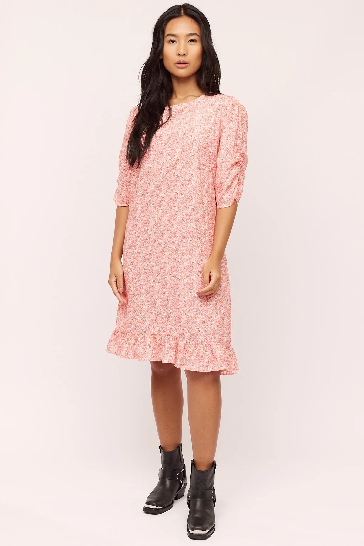 Ellen Dress Pink Petite Flower