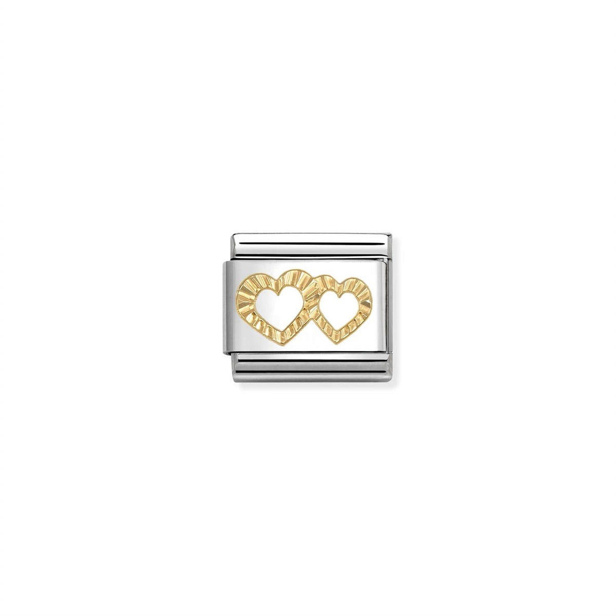 Diamond Coated Double Heart