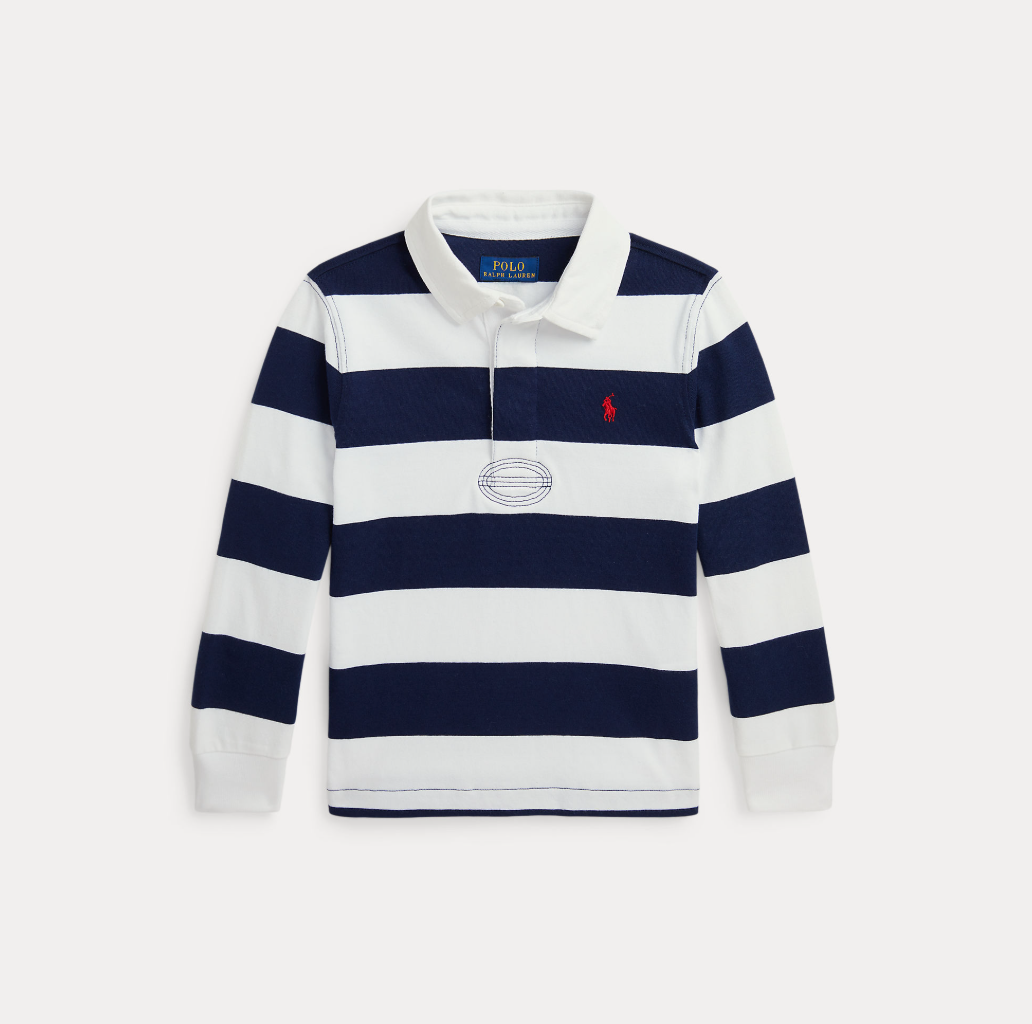 Rugby Langermet Skjorte White/Cruise Navy
