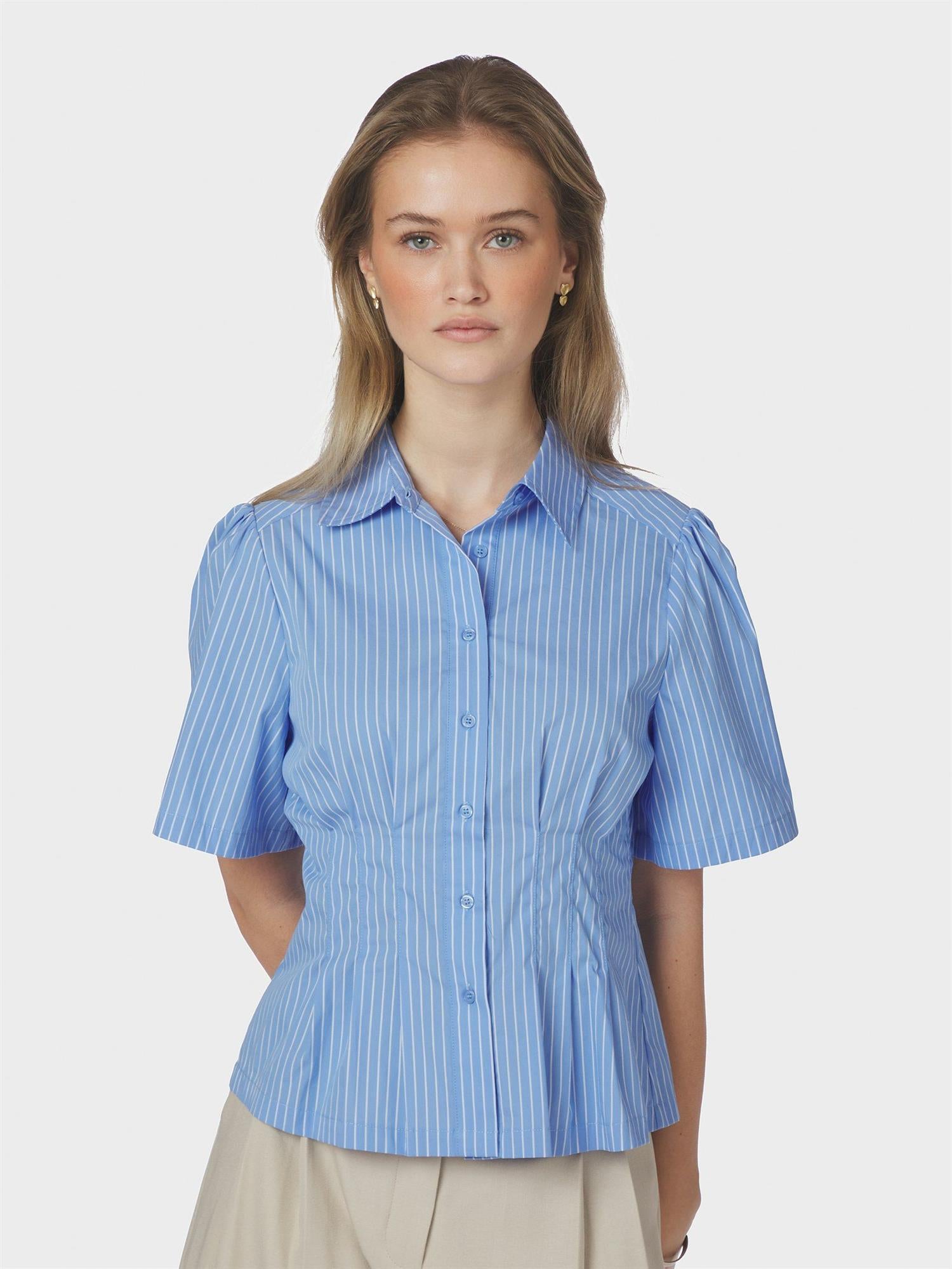 Balara Stripe Poplin Shirt Light Blue
