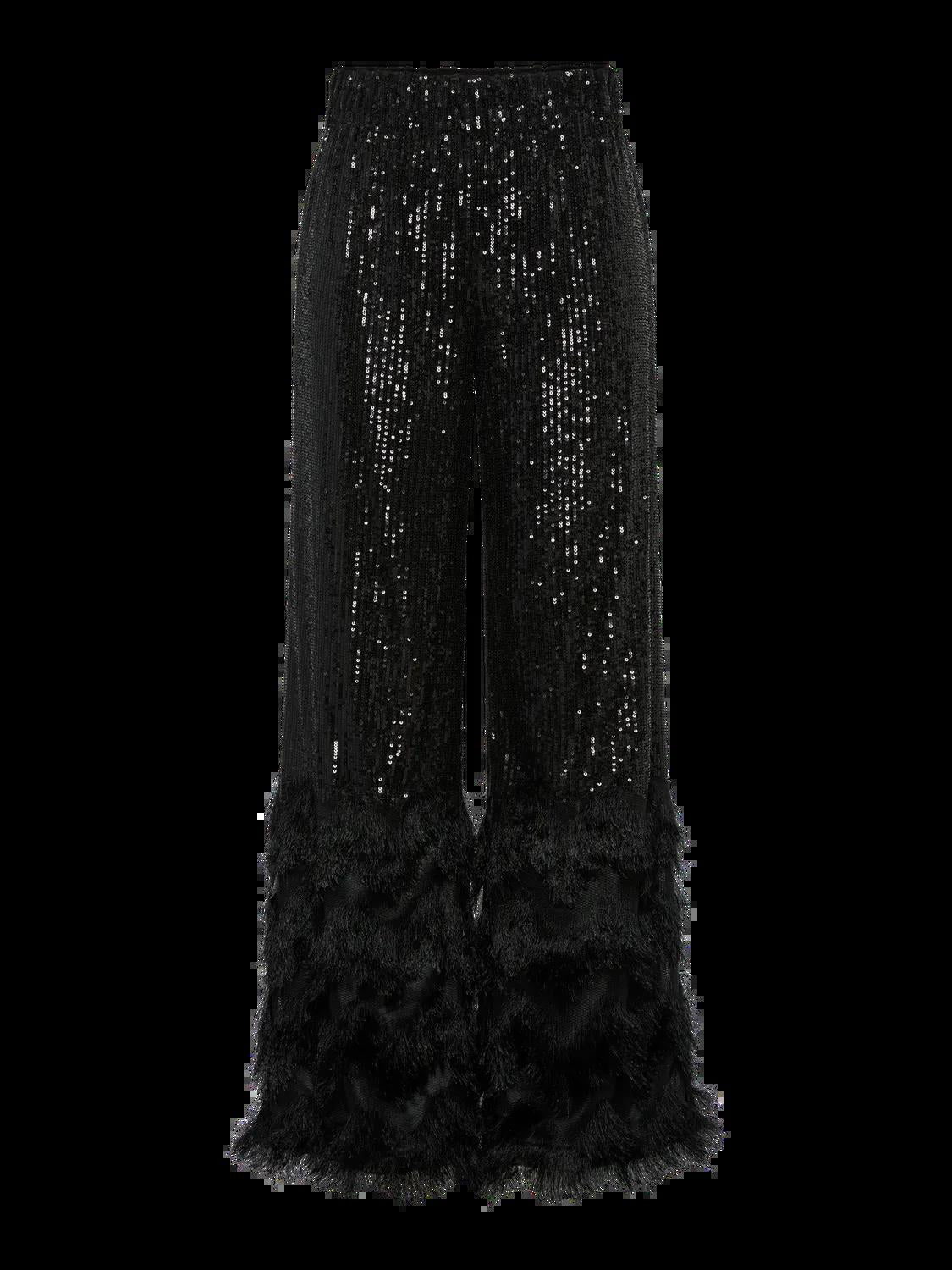 YASFLOW Sequin Wide Pants Black