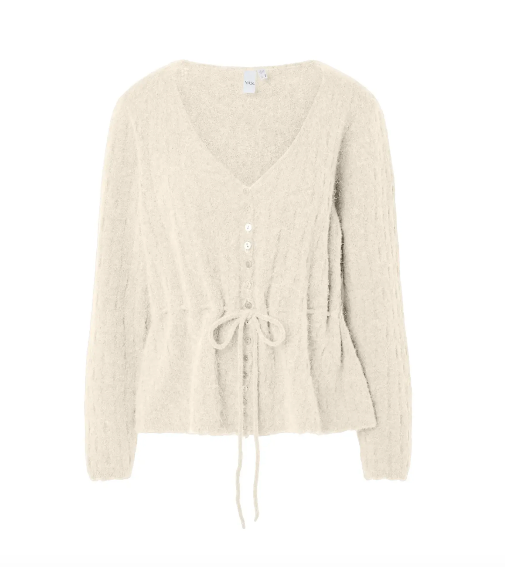 YASMELLIS Alpaca Blend Knit Cardigan Pristine Melange