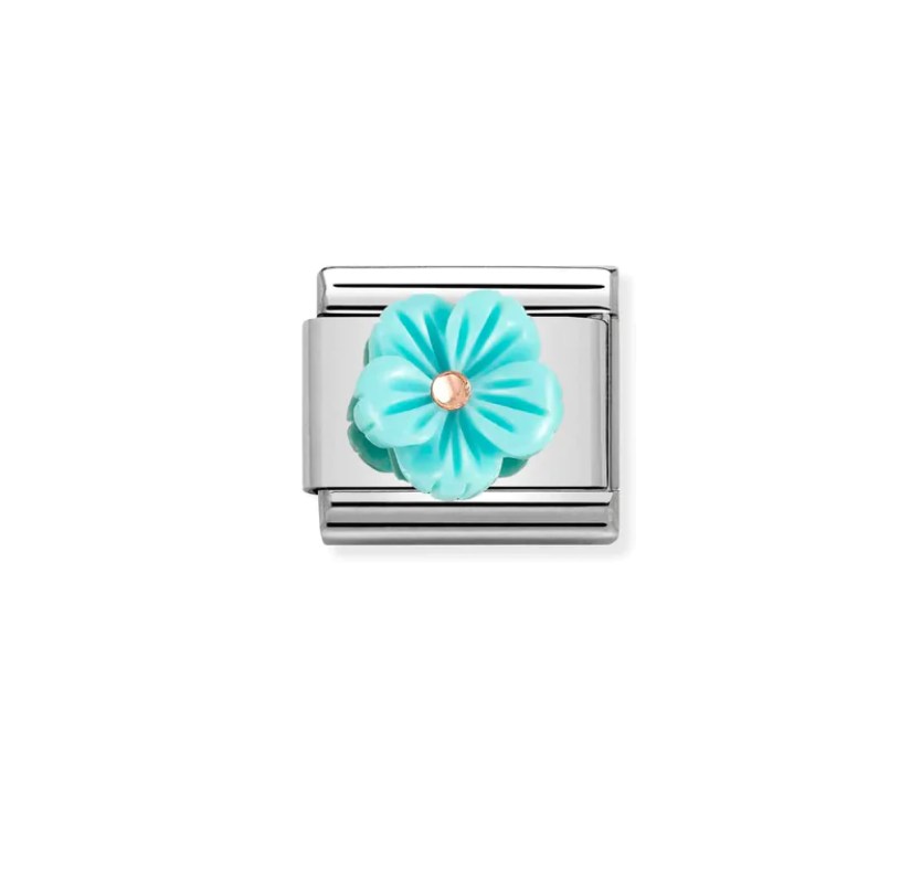 Blomst Perlemor Turquoise