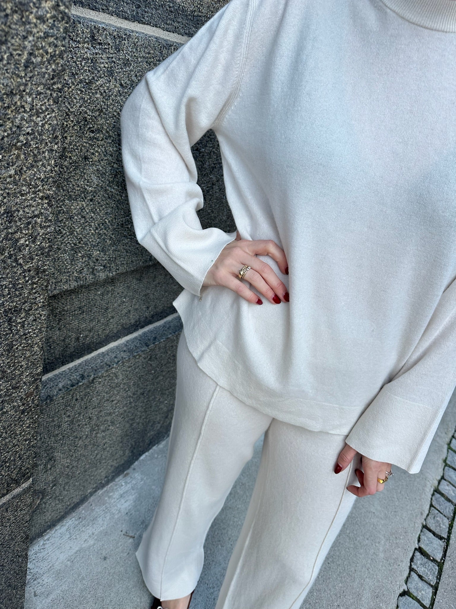 YASEMILIE ONeck Knit Pullover Birch