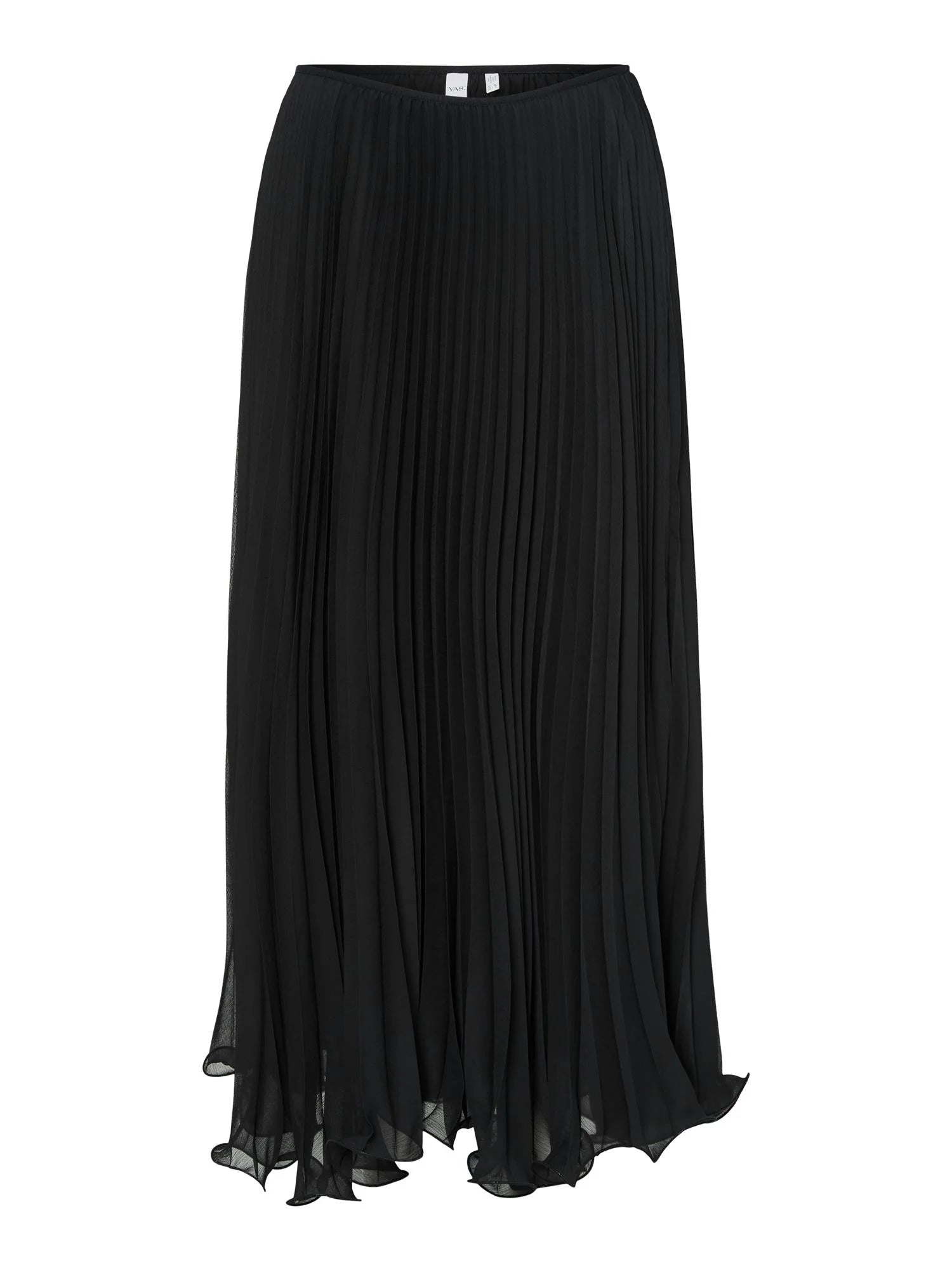 YASNOEL Long Plisse Skirt Black