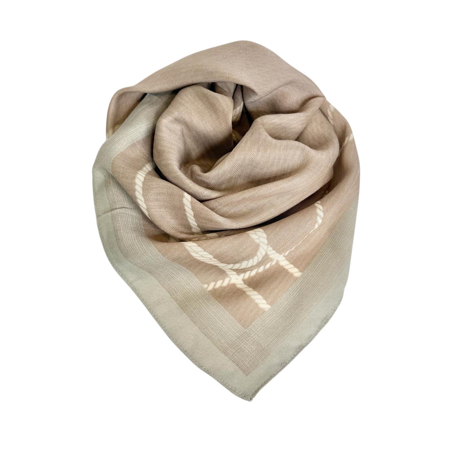 Bomull/Viskose Skjerf Khaki Sand Beige