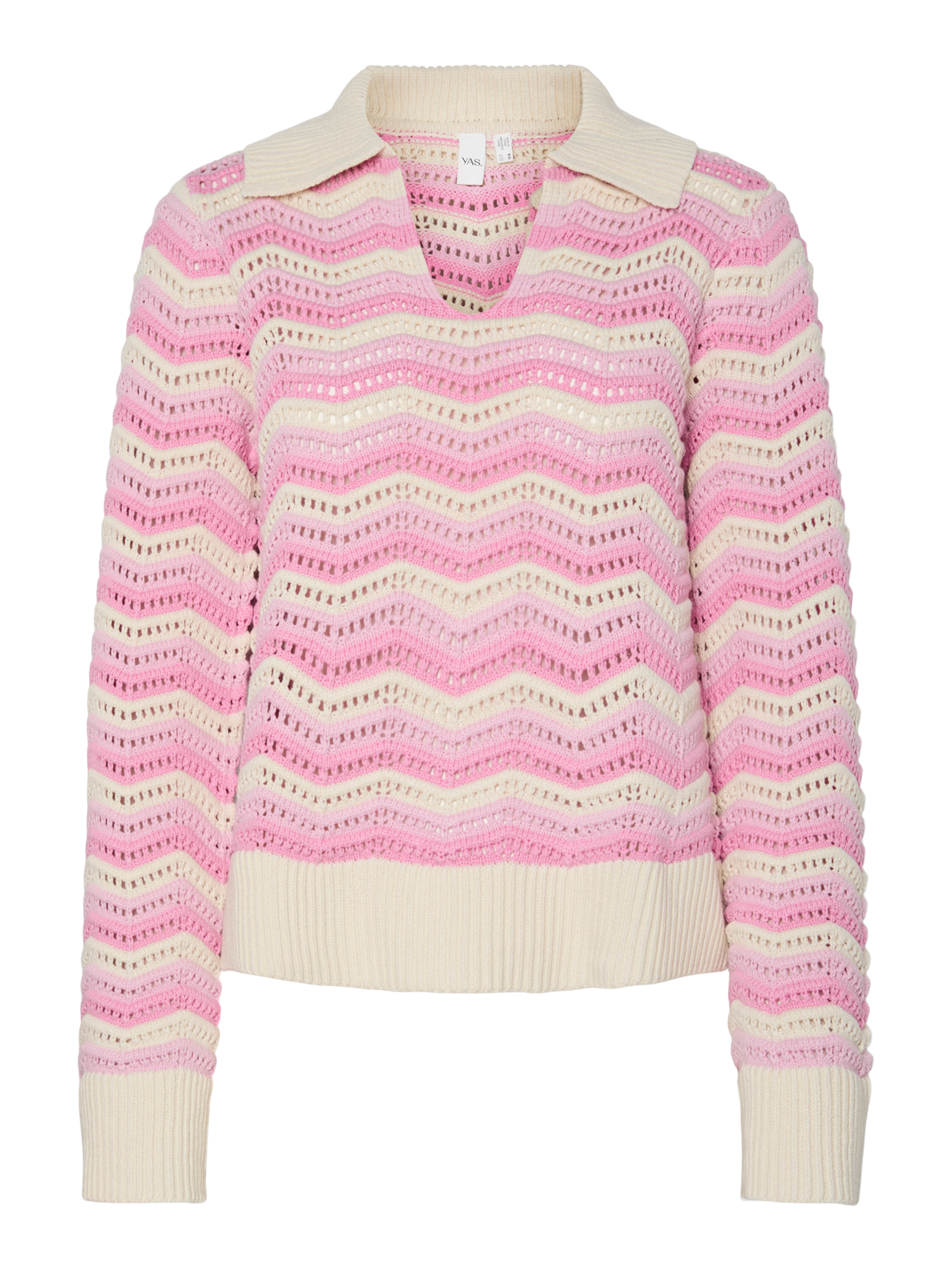 YASCALMI Knit Pullover Begonia Pink Stripe