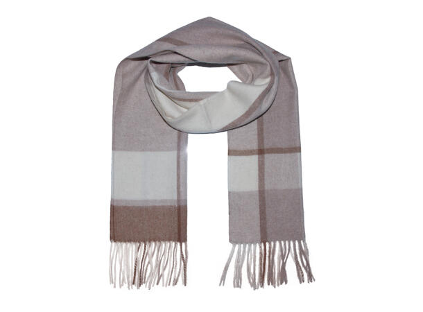 Ullskjerf Ruter Beige