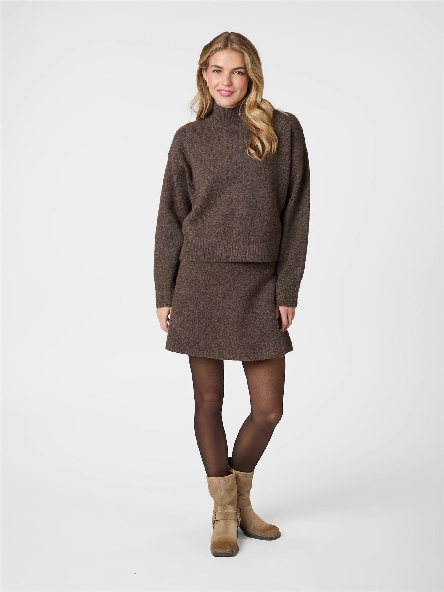 Paulina Knit Blouse Dark Brown