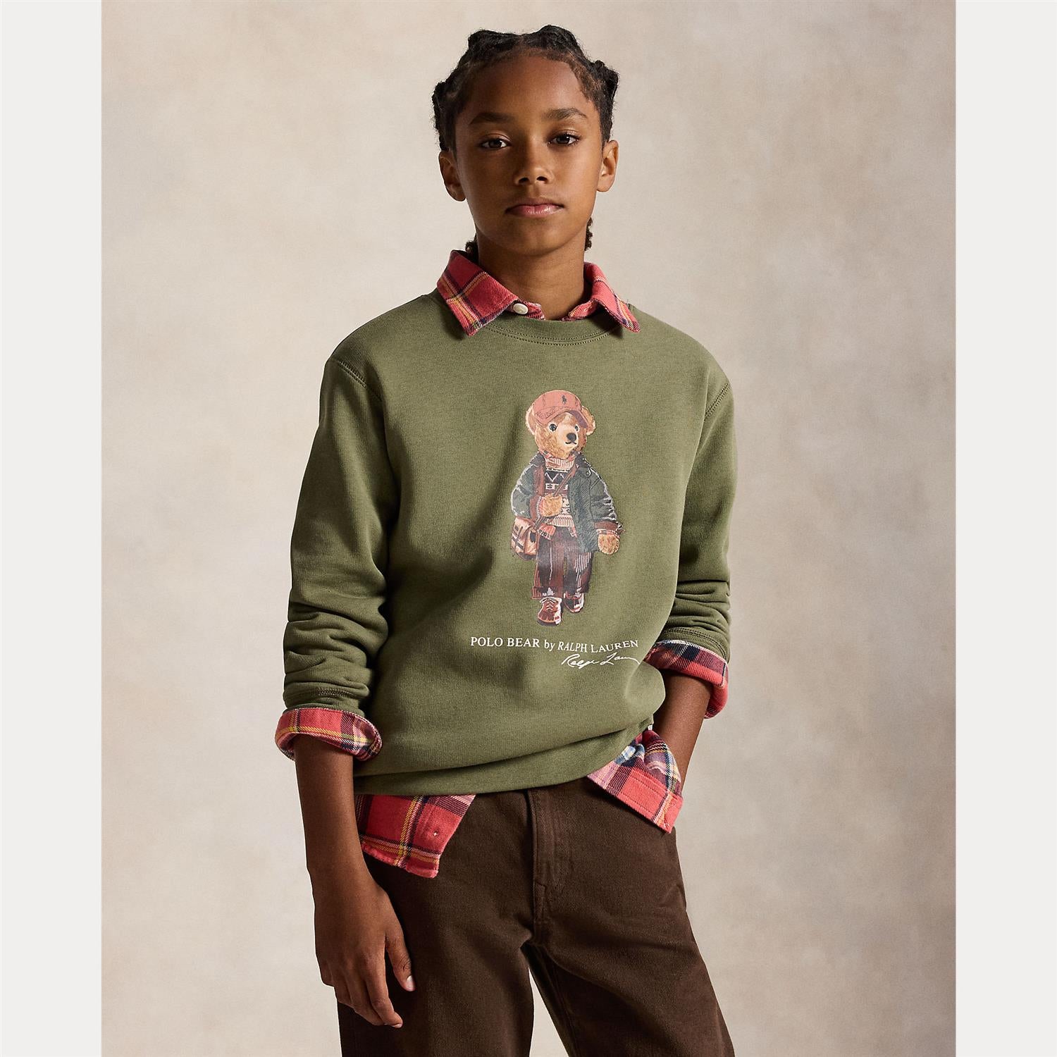 Polo Bear Fleece Sweatshirt Cruise Olive