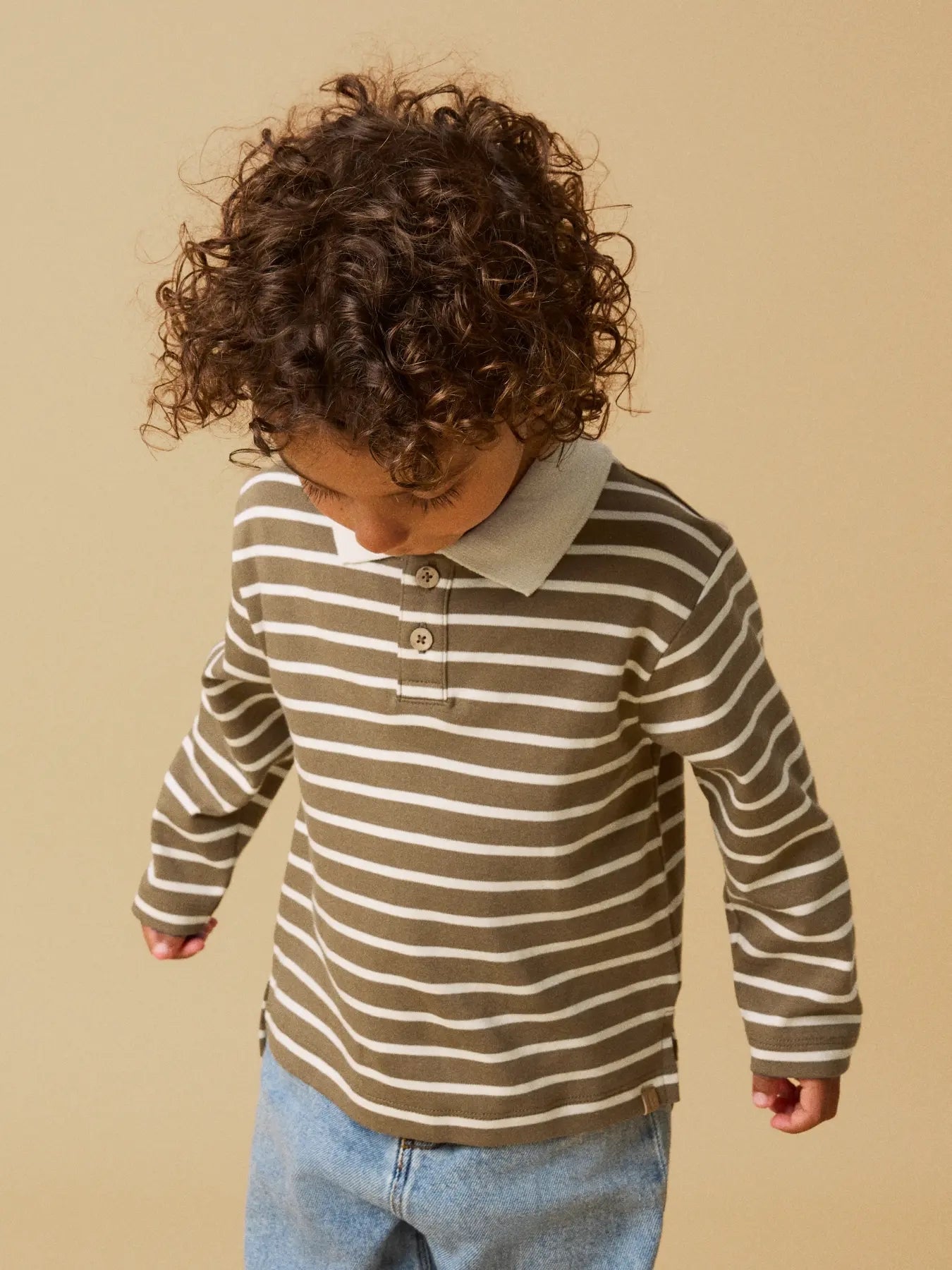 Limia Ls Loose Polo Top Turtledove/Kangaroo