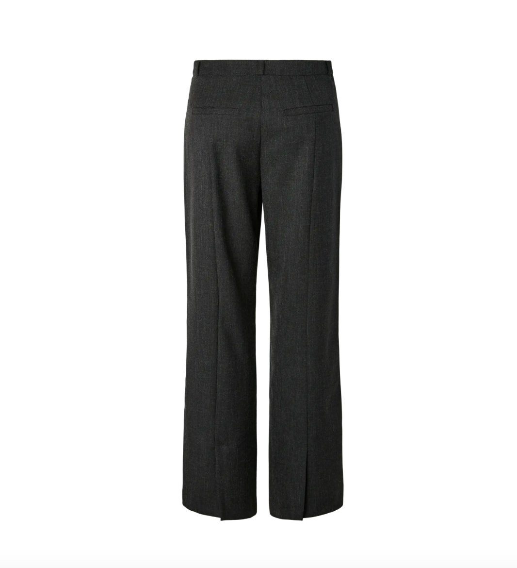 YASDAISY HW Flared Pant Dark Grey Melange