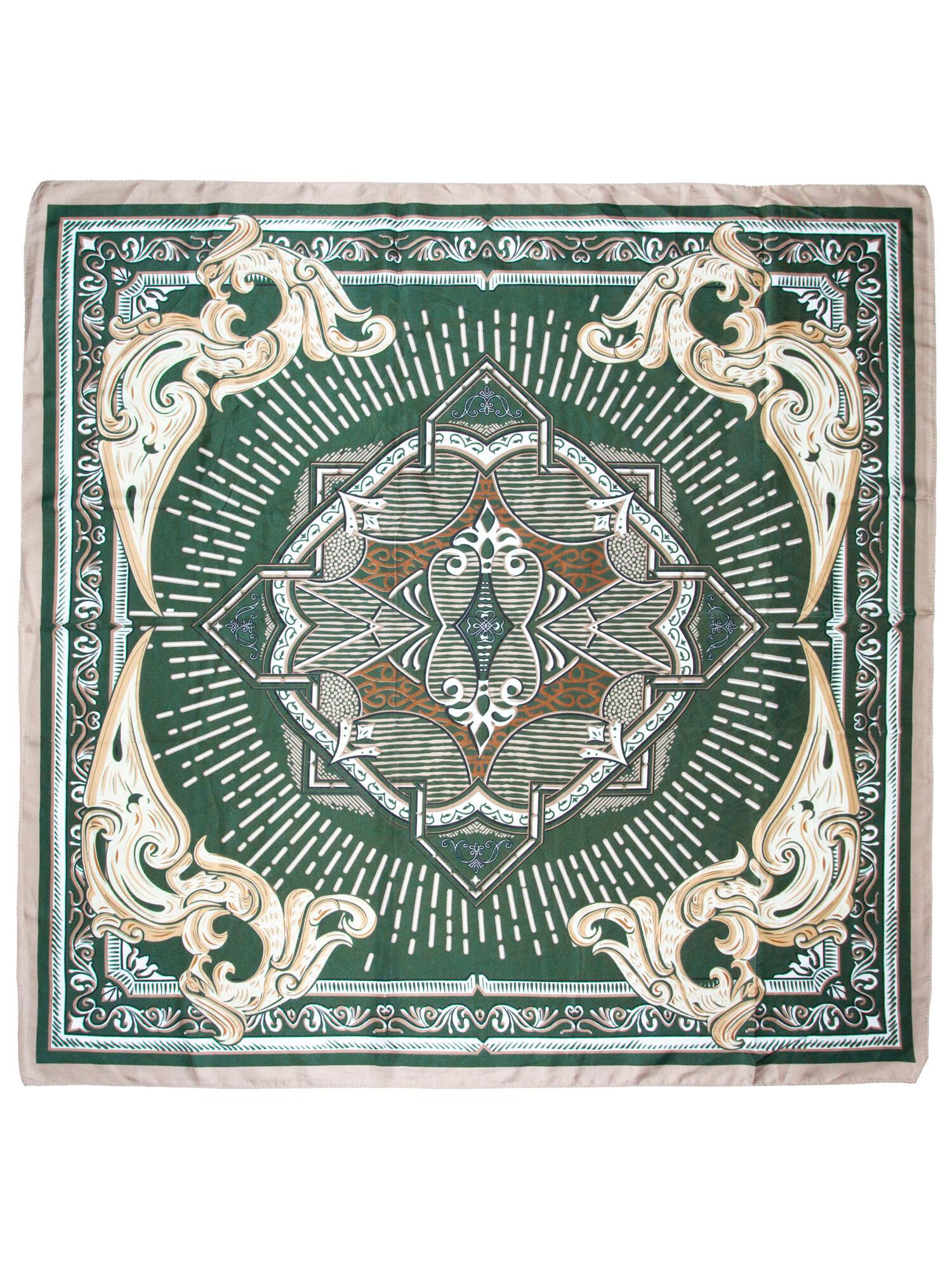 Skjerf Mønstrtet 90x90 Grønn