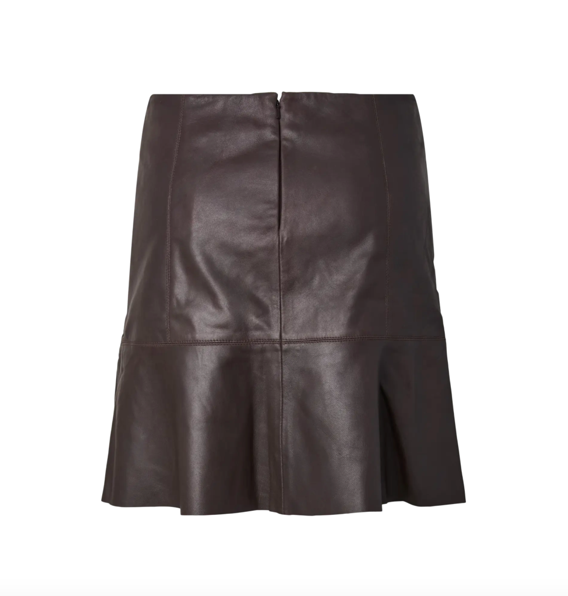 YASColly Naplon Leather Skirt Chocolate Brown
