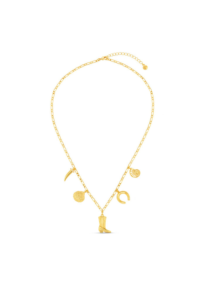 Eclectic Western Charm Necklace Gold