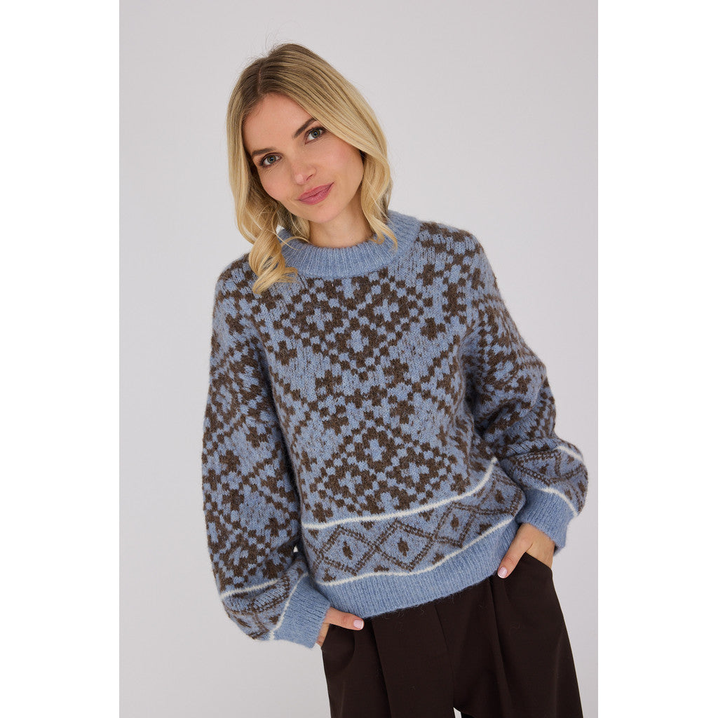Luxana Knit Pullover Brown/Blue