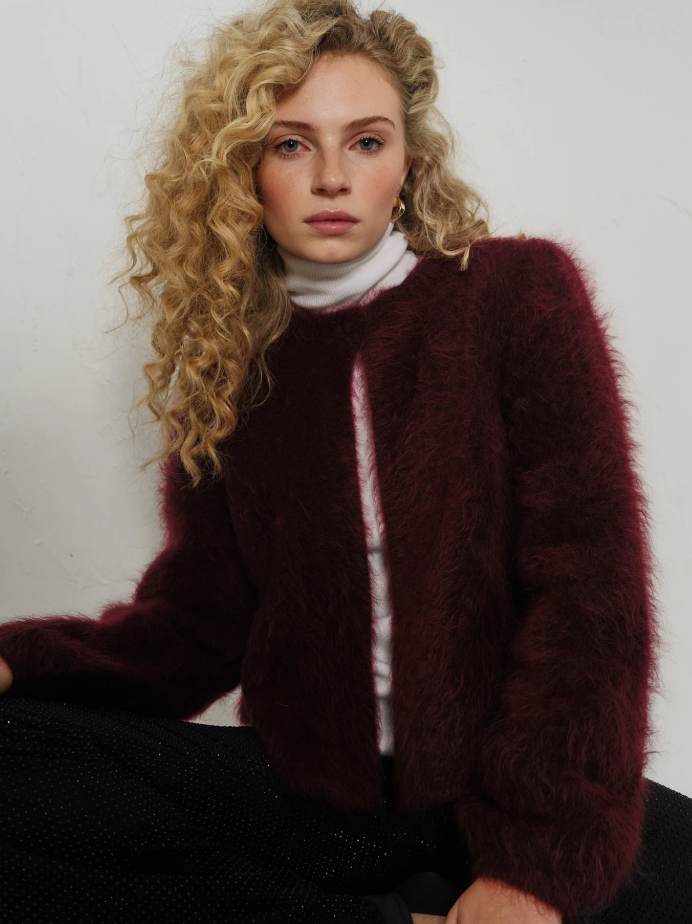 Amelia Chunky Cardigan Oxblood